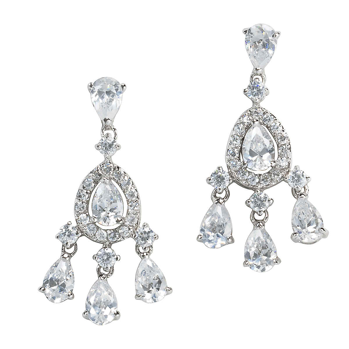 UNICEF Market | Diamond-Shaped Sterling Silver Filigree Chandelier Earrings  - Diamond Swing